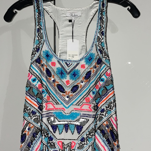 NWT Parker beaded sequin embellished dress - Picture 3 of 9